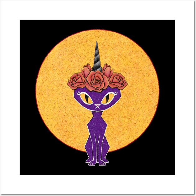 Purple Gothic Caticorn Wall Art by ViolaVixi